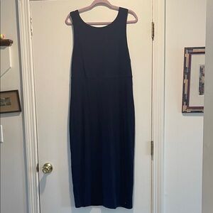 Athleta Navy Blue Double Lining Stretchy  Sleeveless Maxi Dress